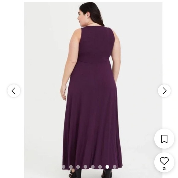 💜 Torrid Purple Maxi Jersey Hi-Lo Dress Size 1 💜 - Picture 4 of 4